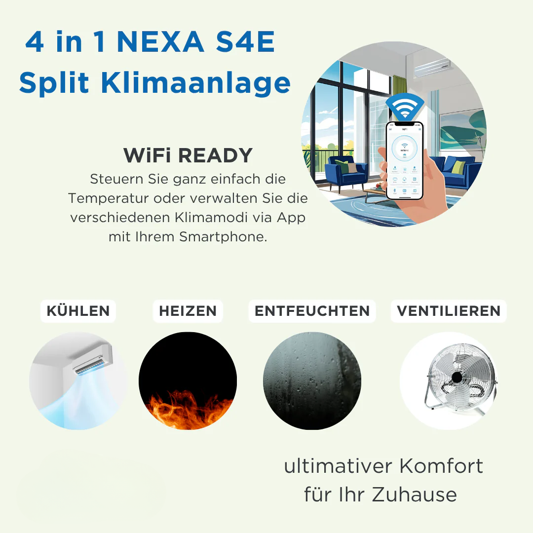 Split Klimaanlage | NEXA S4 E 24000 | 7,9 kW | Quick-Connect