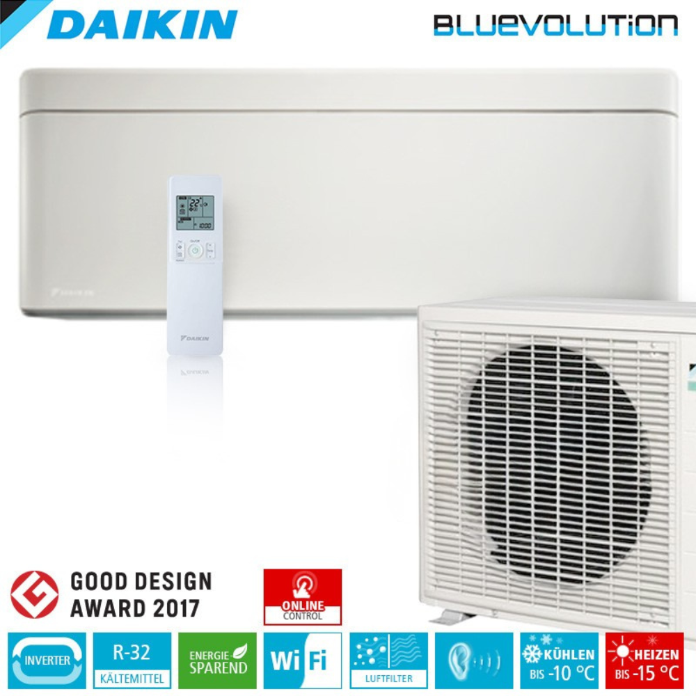 Daikin Stylish FTXA35C WiFi R32 Inverter Wand-Klimageräte-Set 3,4 kW