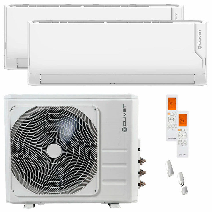 Clivet Cristallo 2 Multi Split Klimaanlage 12000+24000 BTU R32 Inverter – A++ WiFi für große Räume [MU2-Y 105M + IMA1-Y 35M + IMA1-Y 70M]