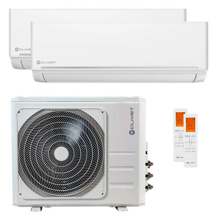 Clivet EZCool Multi Split Klimaanlage 12000+24000 BTU R32 Inverter – A++ für 2 Räume (90 m²) [MU2-Y 105M + ILA1-Y 35M + ILA1-Y 70M]