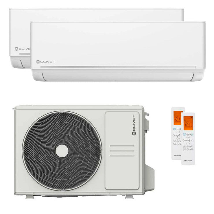 Clivet EZCool Multi Split Klimaanlage 9000+12000 BTU R32 Inverter – A++ für 2 Räume (55 m²) [MU2-Y 53M + ILA1-Y 27M + ILA1-Y 35M]