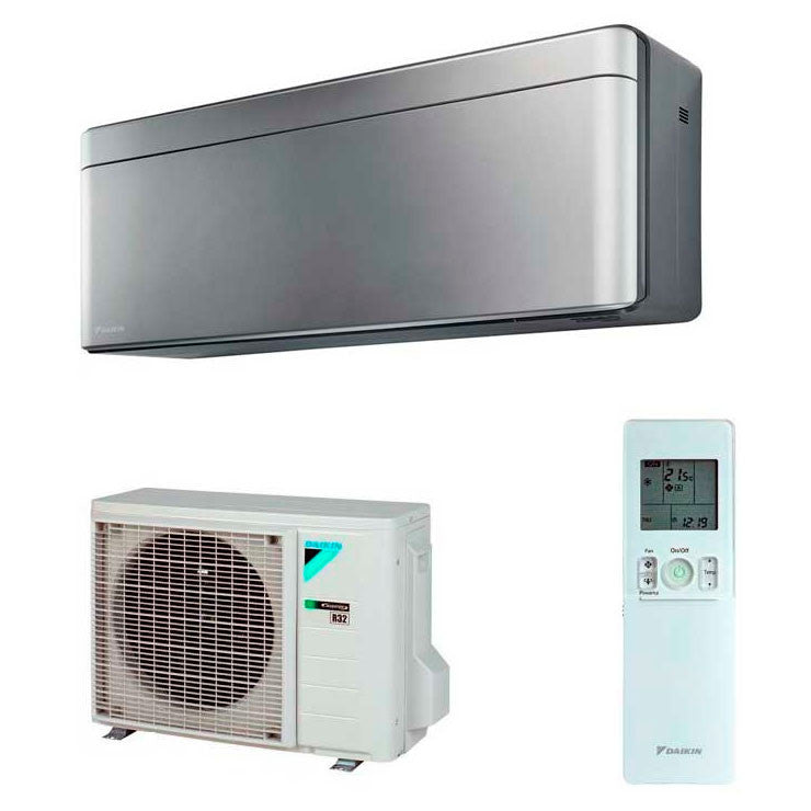 Daikin Stylish 18000 BTU Split Klimaanlage R32 Inverter – A++ WiFi Design Klimagerät Silber für 40–50 m² [FTXA50BS + RXA50B9]