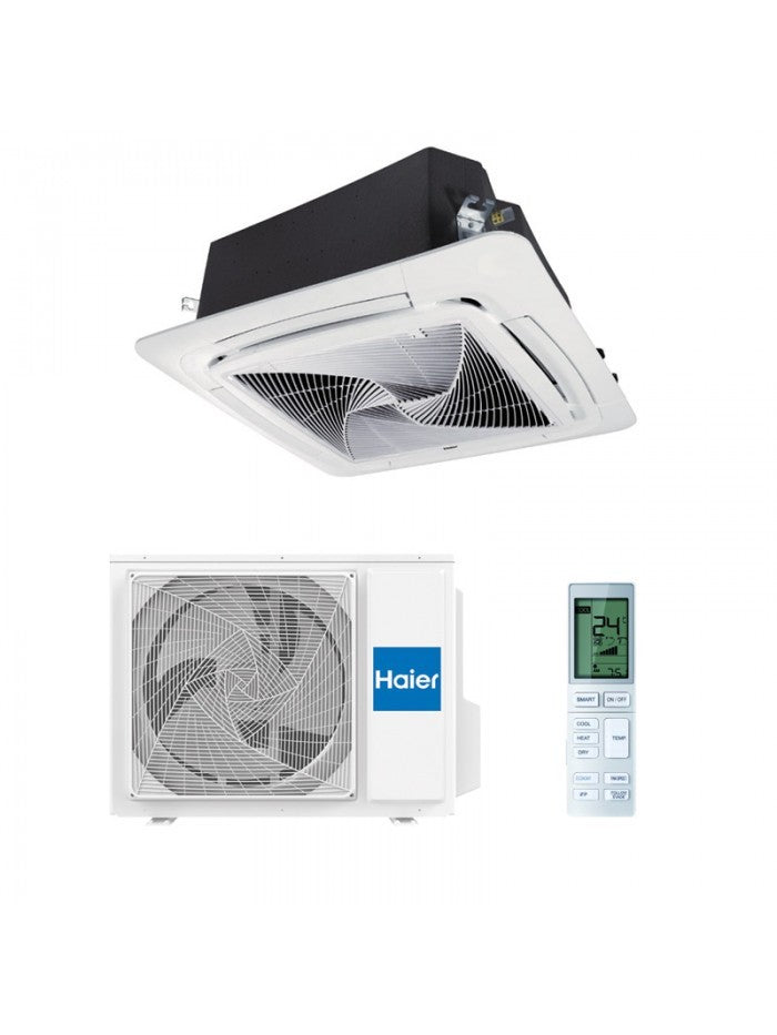 Haier Round Flow Deckenkassette 24000 BTU R32 Inverter – 360° Airflow, UV Reinigung & WiFi für 60–70 m² PREMIUM AIRFLOW [1U71S2SR3FA + AB71S2SR1FA(H)]