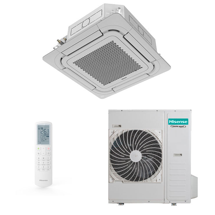 Hisense Super Inverter Deckenkassette 34000 BTU R32 – A++ Inverter Kassette 10 kW voor 90–100 m² HIGH POWER SYSTEM [AUW105U4RK7 + AUC105UR4RKC8]