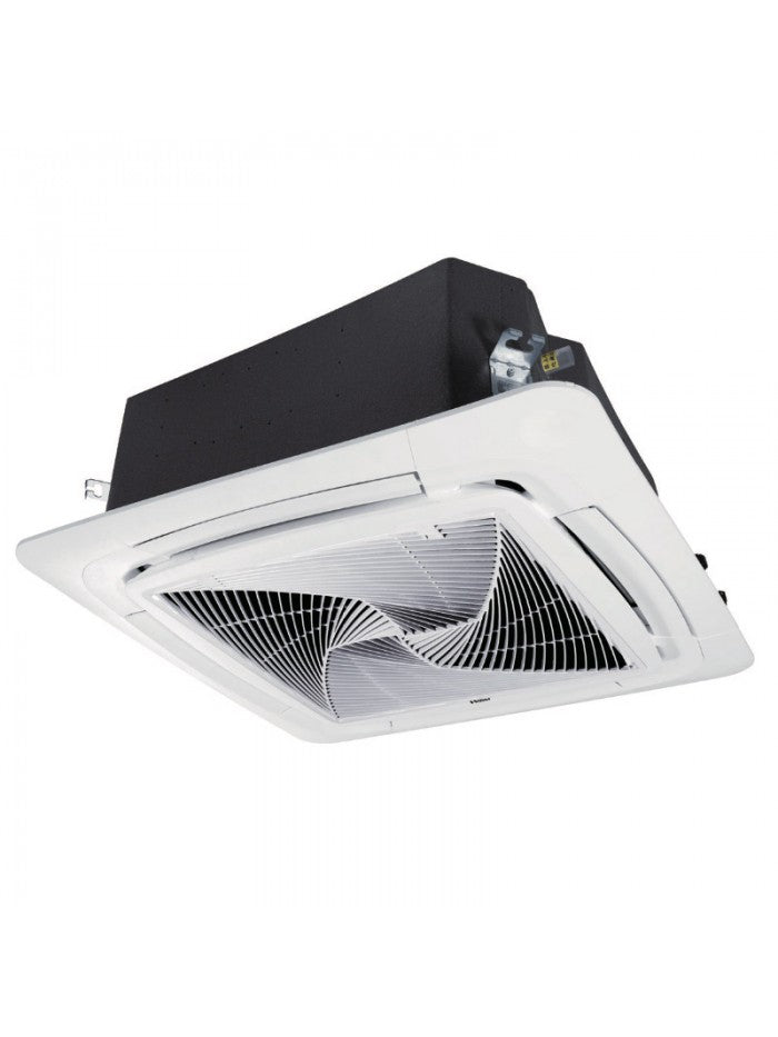 Haier Round Flow Deckenkassette 46000 BTU R32 Inverter – 360° Airflow, UV Reinigung & WiFi voor 110–120 m² MAX POWER SYSTEM [1U140S2SN2FA + AB140S2SR1FA(H)]
