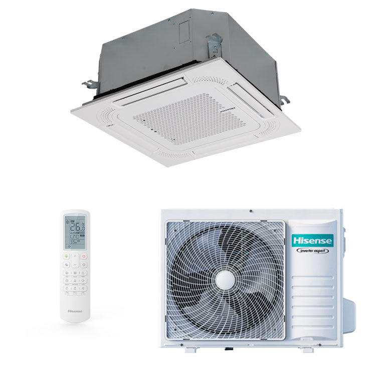 Hisense Super Inverter Deckenkassette 18000 BTU R32 – A++ Energiezuinig, Inverter Kassette voor 40–50 m² SMART PERFORMANCE SYSTEM [AUW52U4RJ8 + ACT52UR4RCC8]