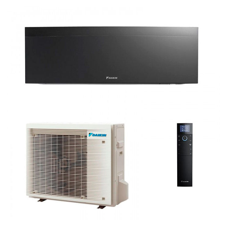 Daikin Emura 3 12000 BTU Split Klimaanlage R32 Inverter – A+++ WiFi Design Klimagerät Schwarz für 25–35 m² [FTXJ35AB + RXJ35A]
