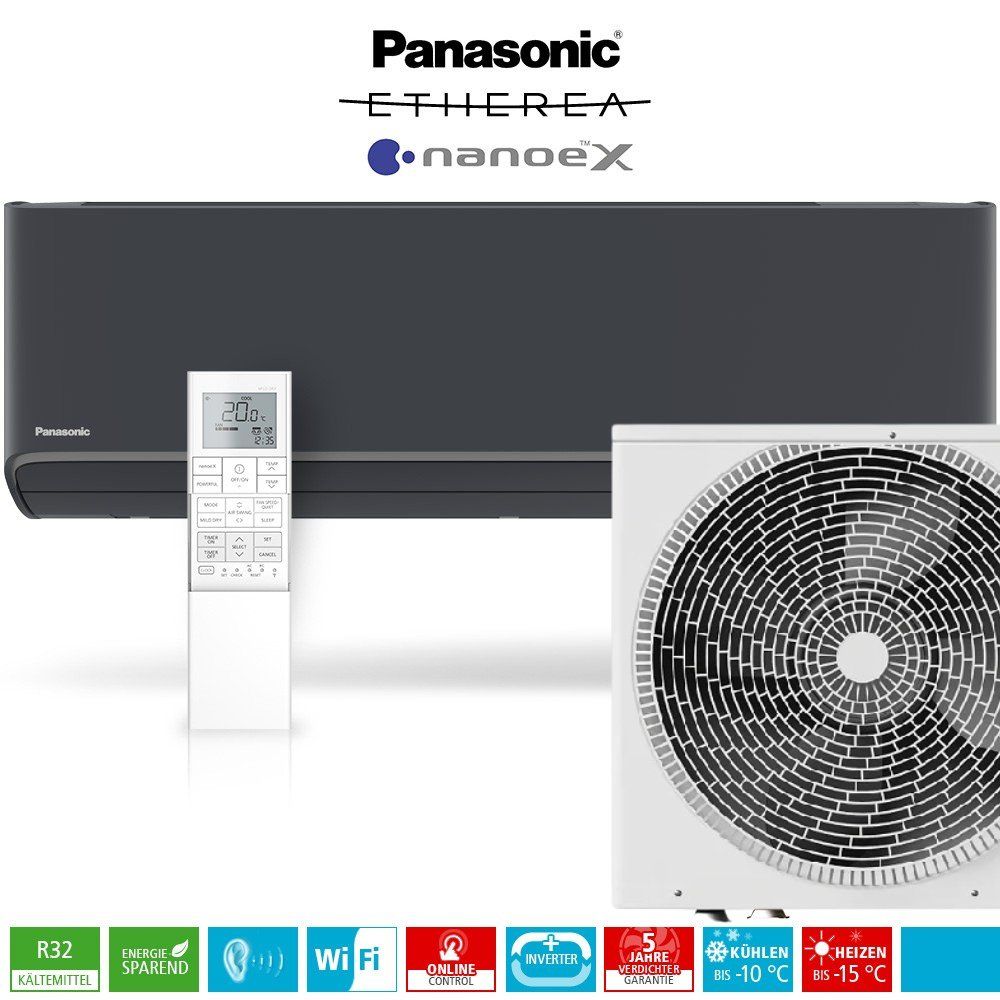 Panasonic Etherea KIT-XZ42ZKE-H Klima Set WiFi 5 kW Graphit