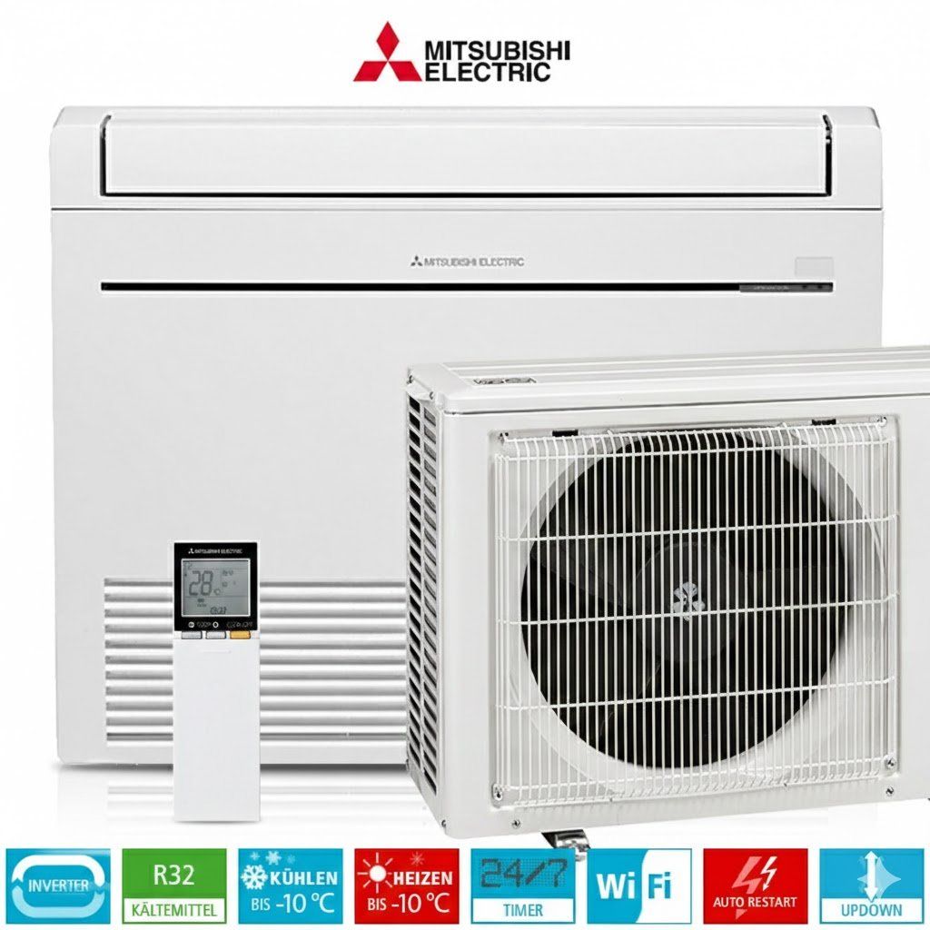 Mitsubishi MFZ-KT25FA Inverter Truhenklimageräte Set ,3,2 kW