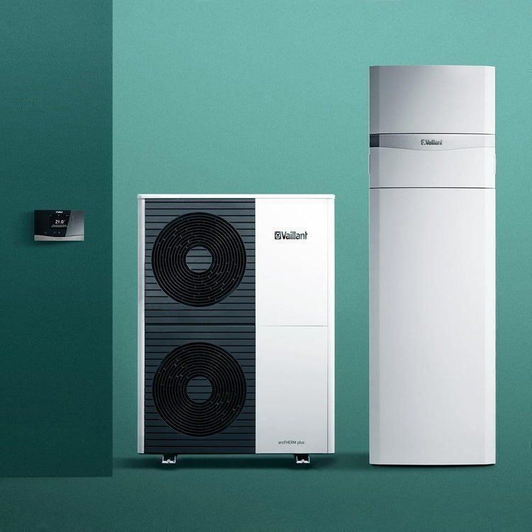 Vaillant aroTHERM PLUS 125/6A Monoblock + uniTOWER VIH QW 190 + VRC720 | 12 kW Wärmepumpe Set